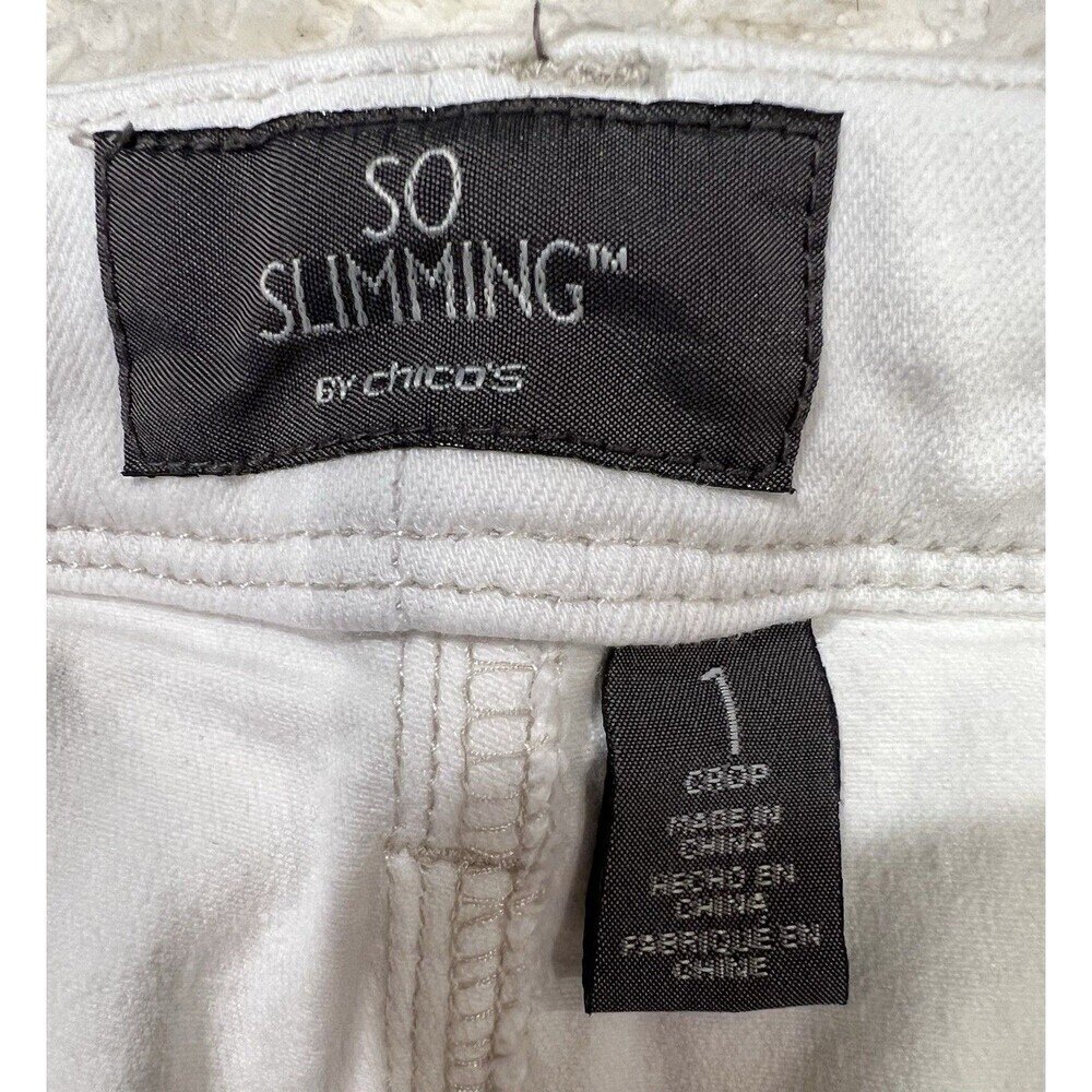 Chicos Chico’s So Slimming Girlfriend Crop White Jeans Womens 1/medium White - Picture 6 of 9